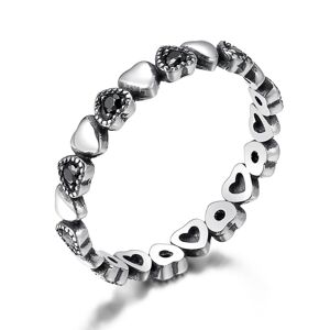Linda's Jewelry Strieborný prsteň Love Black Ag 925/1000 IPR114 Veľkosť: 56