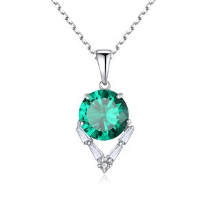 Linda's Jewelry Strieborný náhrdelník Green & Crystal Ag 925/1000 INH179