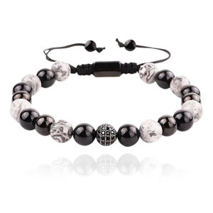 Linda's Jewelry Korálkový náramok Dual Color Black & Grey INR208