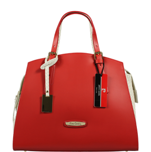 Červená kožená kabelka Pierre Cardin 1392 Corallo