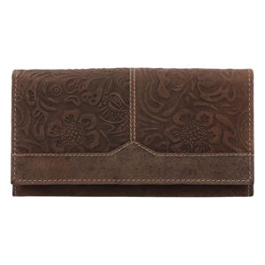 Dámska kožená peňaženka hnedá so vzorom - Tomas Slat