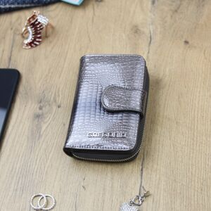 Dámska kožená malá peňaženka sivá - Gregorio Manuella