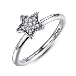Linda's Jewelry Strieborný prsteň Shiny Star Ag 925/1000 IPR008-8 Veľkosť: 54
