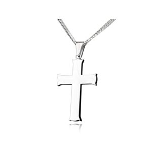 Linda's Jewelry Náhrdelník kríž Zahýbanie chirurgická oceľ INH066-75 Dĺžka: 60 cm