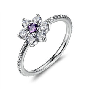 Linda's Jewelry Strieborný prsteň Flower Shiny violet Ag 925/1000 IPR023-8 Veľkosť: 56