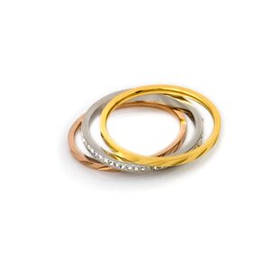 Linda's Jewelry Sada prsteňov Triple Simple chirurgická oceľ IPR033-56 Veľkosť: 57