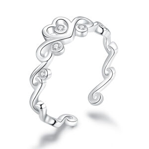 Linda's Jewelry Nastaviteľný strieborný prsteň Láska Nebeská Ag 925/1000 IPR068 Veľkosť: Univerzálna