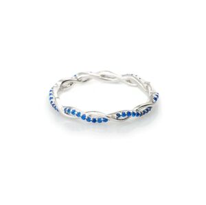 Linda's Jewelry Strieborný prsteň Zirkón Blue Prepletený Ag 925/1000 IPR049-8 Veľkosť: 57