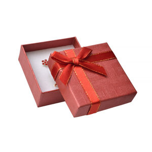 JKBOX Červená papierová krabička s mašľou so zlatým okrajom na malú sadu IK008
