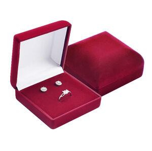 JKBOX Zamatová Bordó krabička Elegance na malú sadu šperkov IK030