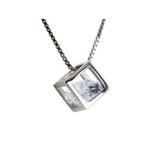 Linda's Jewelry Strieborná retiazka s príveskom a zirkónom Cube Ag 925/1000 INH024