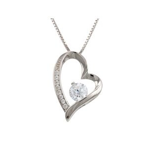 Linda's Jewelry Strieborný náhrdelník so zirkónom Love Ag 925/1000 INH025