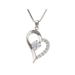 Linda's Jewelry Strieborný náhrdelník so zirkónom Srdce Ag 925/1000 INH026