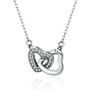 Linda's Jewelry Strieborný náhrdelník so zirkónmi Love Double Ag 925/1000 INH032