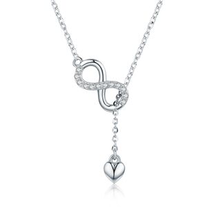 Linda's Jewelry Strieborný náhrdelník so zirkónmi Nekonečno Ag 925/1000 INH035