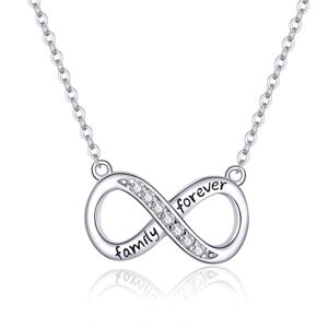 Linda's Jewelry Strieborný náhrdelník so zirkónmi Nekonečno Forever Family Ag 925/1000 INH042
