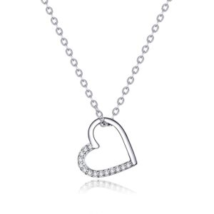 Linda's Jewelry Strieborný náhrdelník so zirkónmi Srdce Ag 925/1000 INH044