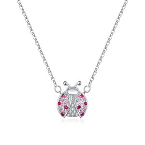 Linda's Jewelry Strieborný náhrdelník so zirkónmi Lienka Ag 925/1000 INH046