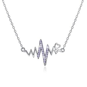 Linda's Jewelry Strieborný náhrdelník Love Srdcebeat Ag 925/1000 INH057