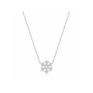 Linda's Jewelry Strieborný náhrdelník so zirkónmi Vločka Ag 925/1000 INH067