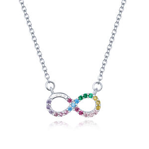 Linda's Jewelry Strieborný náhrdelník Infinite Rainbow Ag 925/1000 INH069