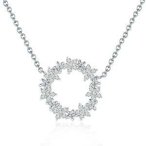 Linda's Jewelry Strieborný náhrdelník Zirkónové Kvetinky Ag 925/1000 INH070