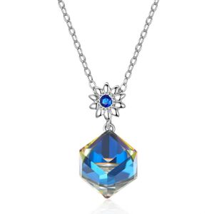 Linda's Jewelry Strieborný náhrdelník Austrian Blue Crystal Ag 925/1000 INH077