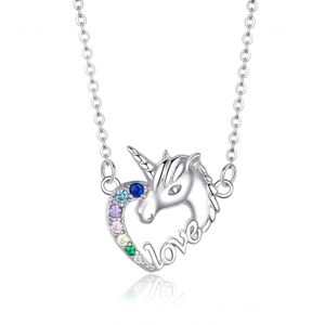Linda's Jewelry Strieborný náhrdelník Rozprávkový Jednorožec Ag 925/1000 INH093