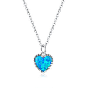 Linda's Jewelry Strieborný náhrdelník Srdce Oceáne Ag 925/1000 INH124