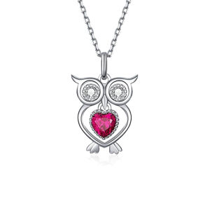 Linda's Jewelry Strieborný náhrdelník Sova Lásky Ag 925/1000 INH127