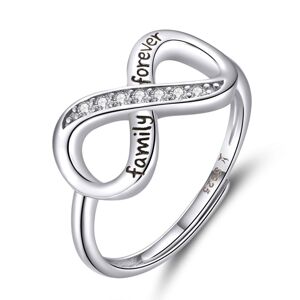 Linda's Jewelry Strieborný prsteň so zirkónmi Nekonečno Forever Family - Univerzálna veľkosť Ag 925/1000 IPR052