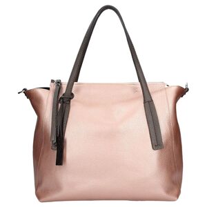 Dámska kožená kabelka Facebag Aurora - metalická ružová