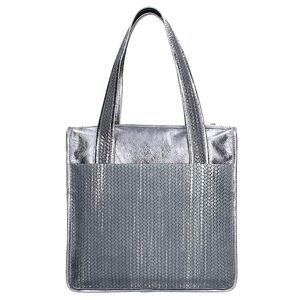 Dámská kožená kabelka Facebag Elma - stříbrná