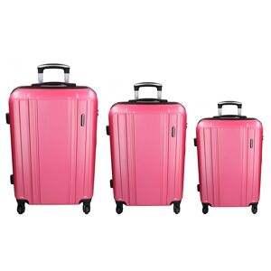 Sada 3 cestovných kufrov Madisson Rollma S, M, L - ružová