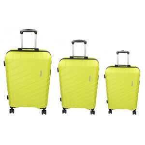 Sada 3 cestovných kufrov Marina Galanti Reno S, M, L - fosforová